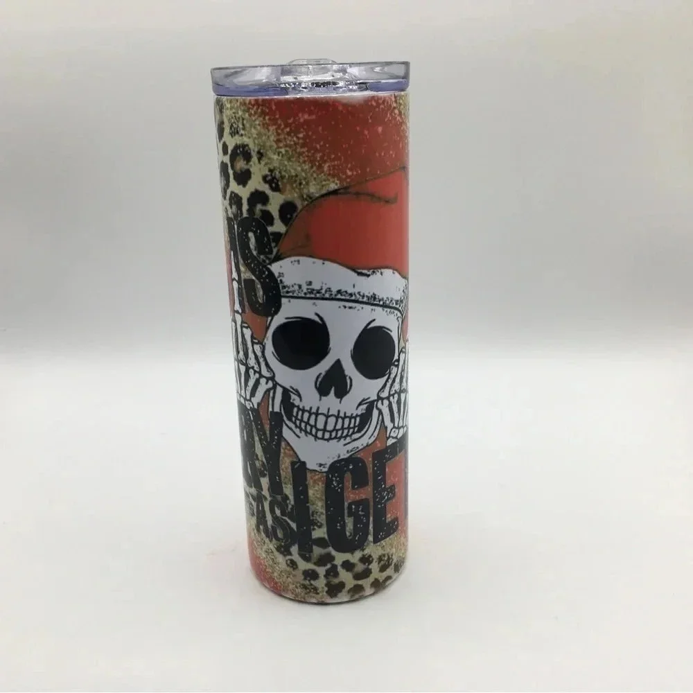 Skeleton Xmas‎ 20oz. Skinny Tumbler